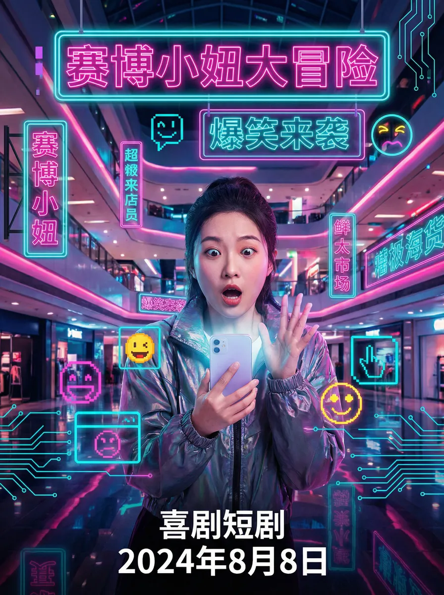打女佣的屁屁 搞笑喜剧短剧 - 赛博小妞大冒险海报